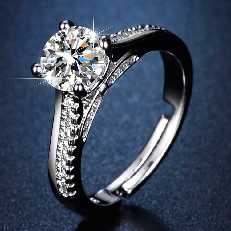 Streaming Imitation Moissanite Eight Hearts Arrows Female Karat Classic Rings