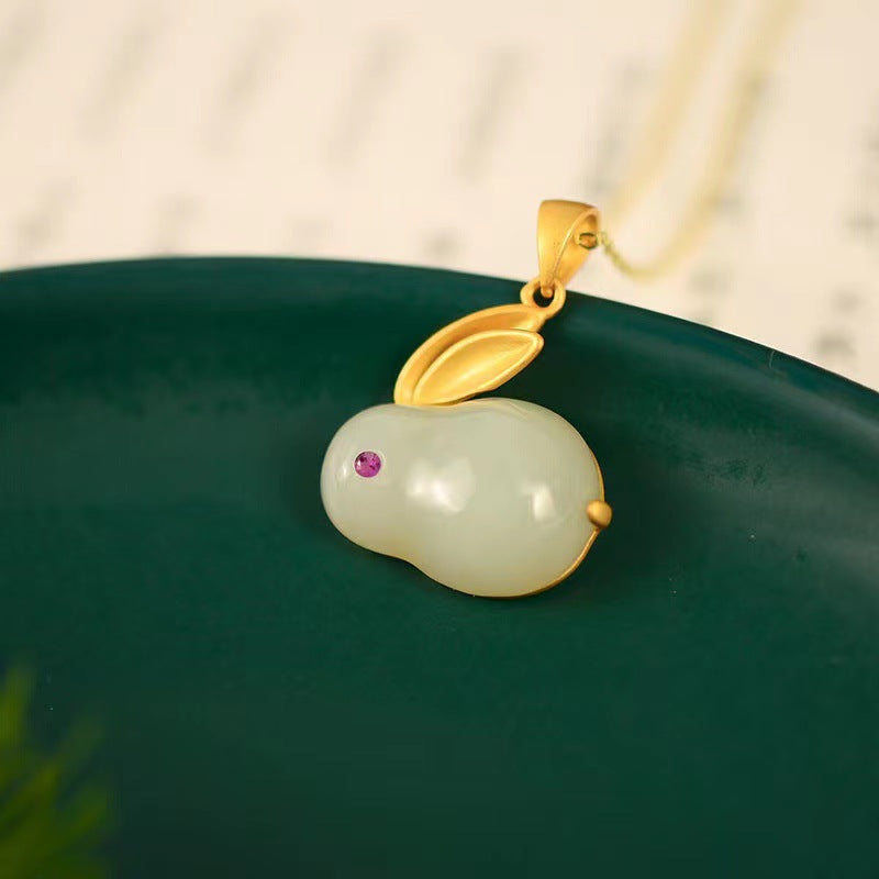 Bunny Female Niche High Sense Jade Valentine's Day Chinese Necklaces