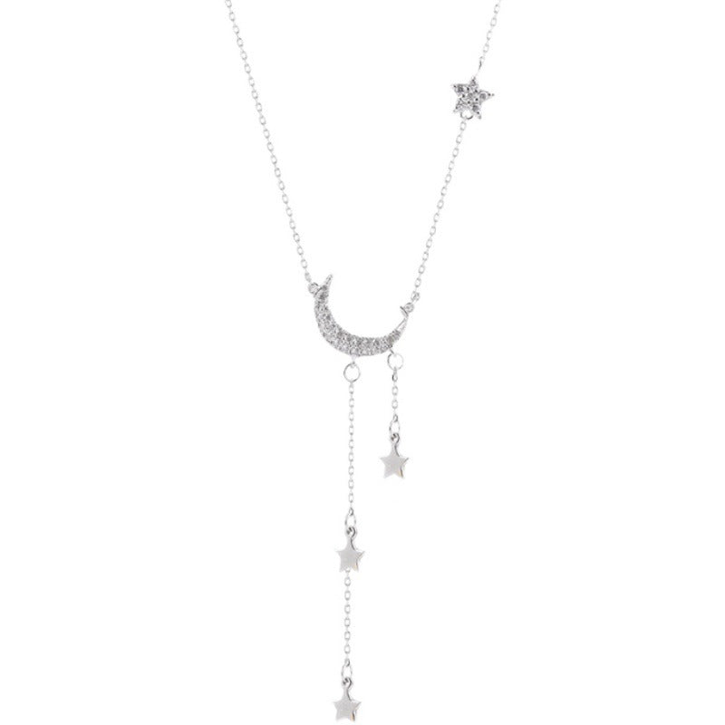 Moon Female Tassel Niche Design Advanced Light Luxury Personality Necklace