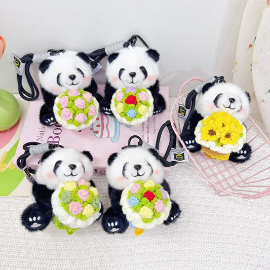 Panda Hug Flower Base Gift Cute Pendants