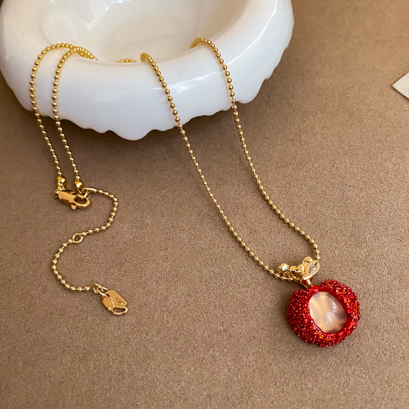 Zircon Geometric Fruit Fashion Sweater Chain Light Luxury Pendants