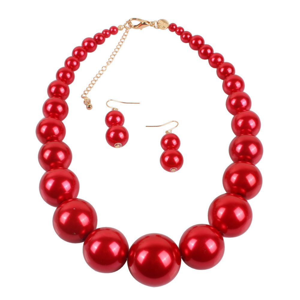Bridal Exaggerated Simple Imitation Pearl Short Clavicle Necklace