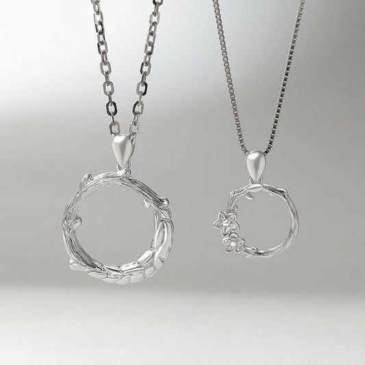 Myosotis Couple Pair Niche High Sense Thorn Flower Clavicle Chain Necklace
