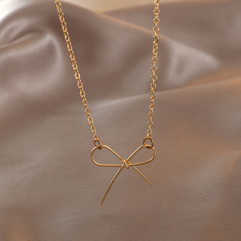 Women's Bow For Trendy Cold Simple Short Temperamental Necklaces