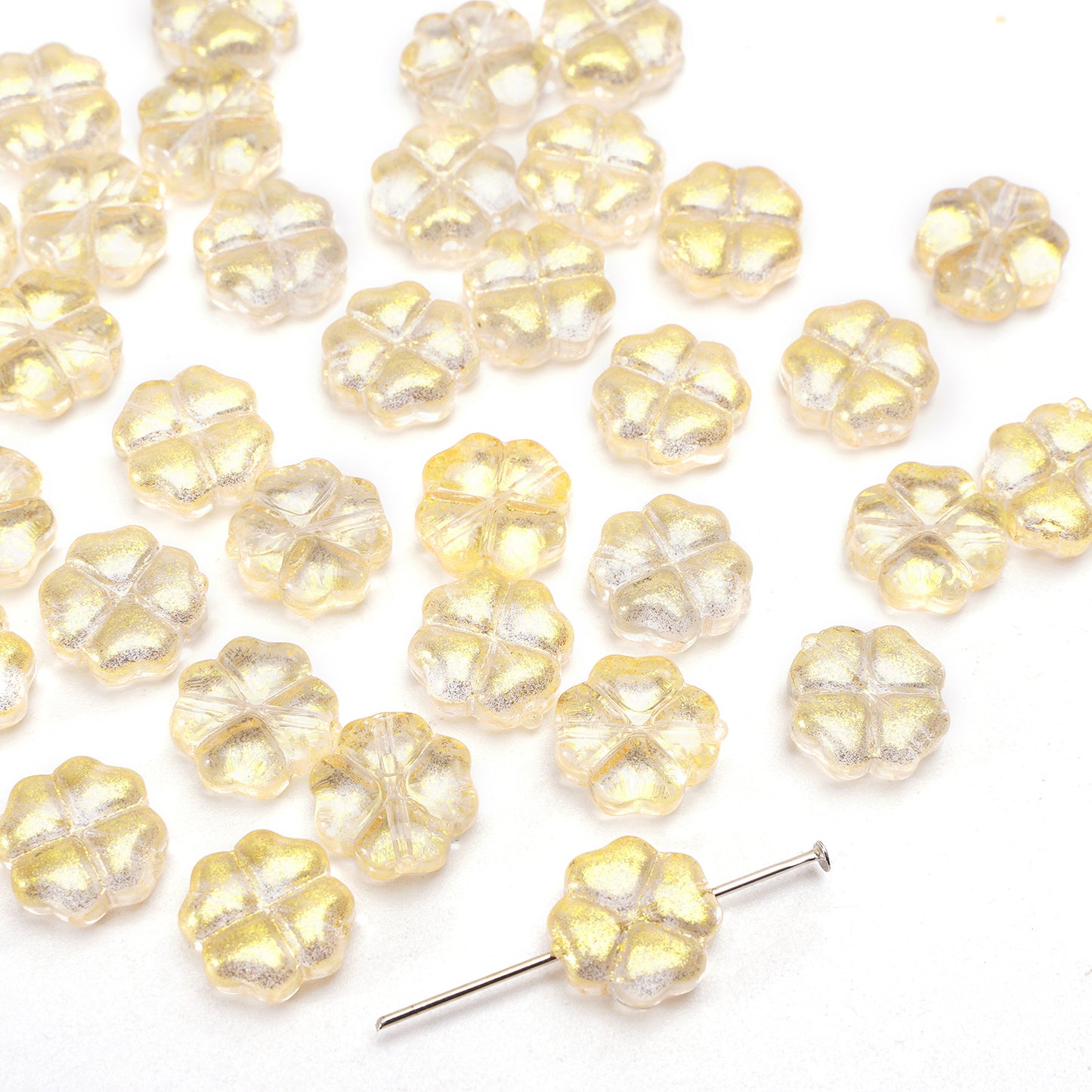 Beautiful Clover Flat Beads Scattered Handmade Jewelry Accessories