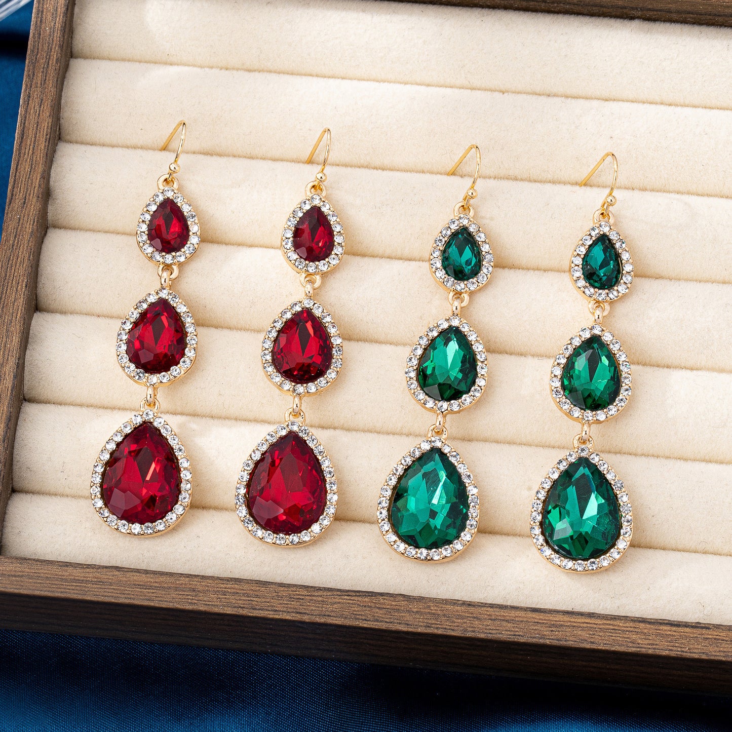 Tassel Full-jeweled Korean Style Refined Rhinestone Earrings
