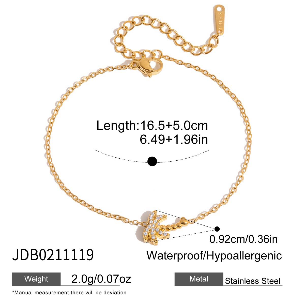Style Gold Stainless Steel Zircon Marine Light Luxury High Necklace