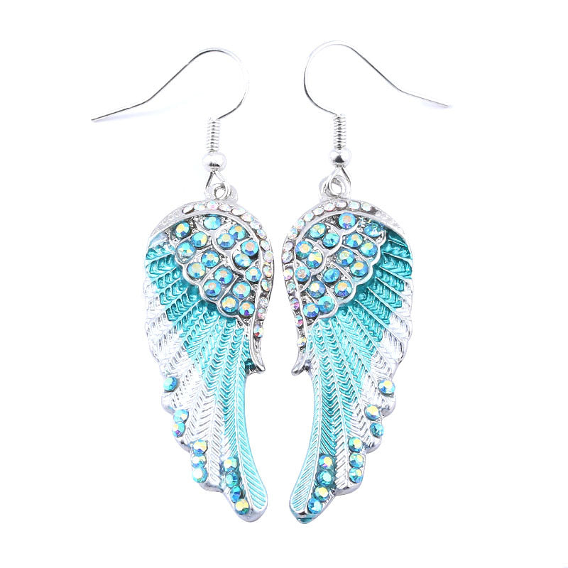 Fashion Angel Wings Three Colors Eardrop Earrings