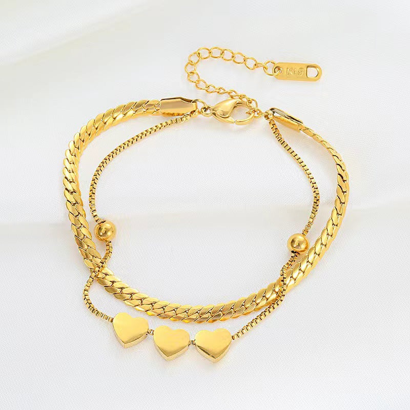 Design Whole Body Titanium Steel Gold-plated Bracelets