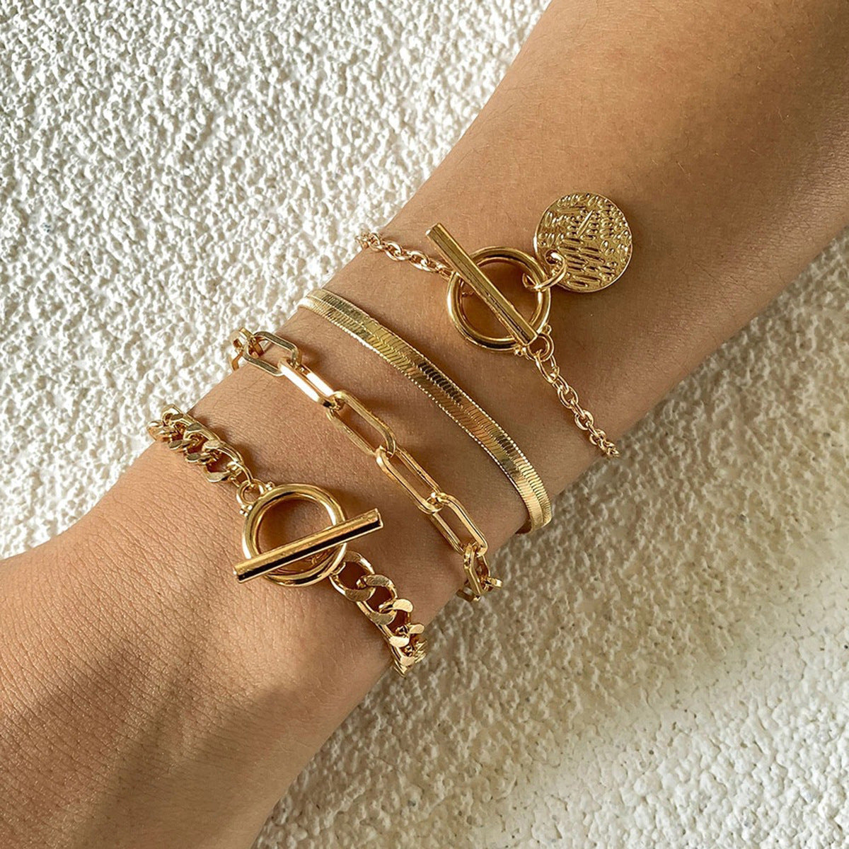 Fashion Metal Alloy Snake Chain Buckle Simple Bracelet