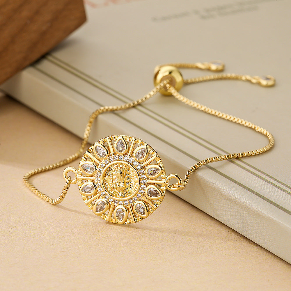 Minority Simple Senior Virgin Mary Zircon Bracelet