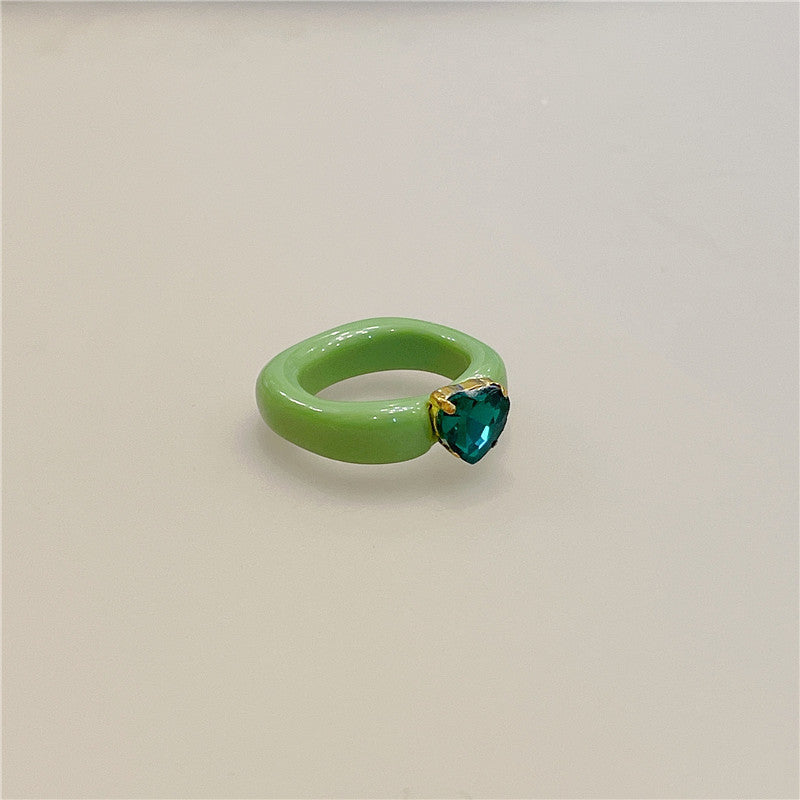 Candy Color Resin Acrylic Gemstone Transparent Rings