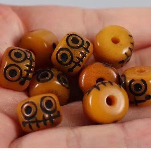 Tibetan Yak Bone Carved Adai Beads Jewelry Accessories