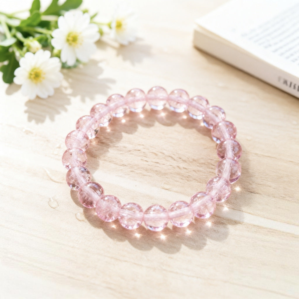 Female Two-color Transparent Micro Glass Bead Jade Broken Glazed Live Bracelet