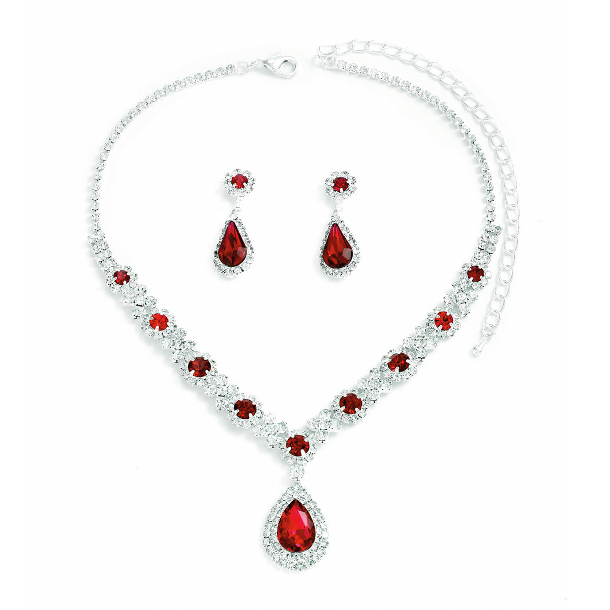 Fashion Simple Rhinestone Two-piece Bridal Wedding Jewelry Set