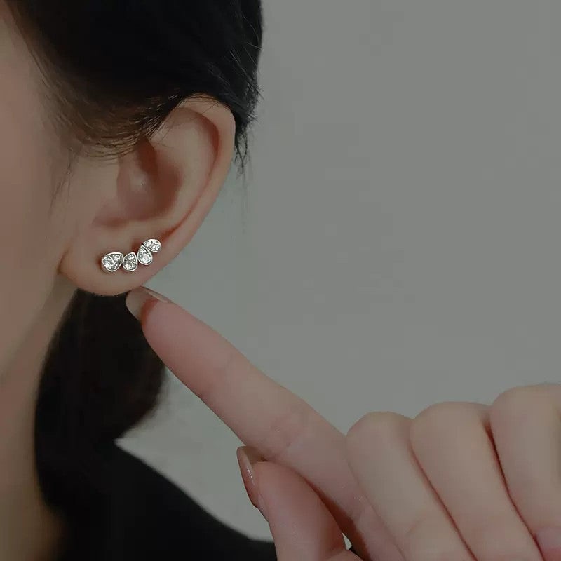 Drop Gang Drill Female Temperament Super Shiny Pear-shaped Zircon Tear Earrings