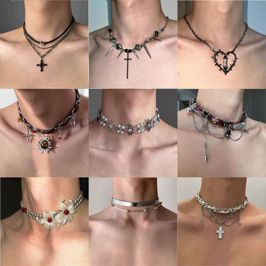 Hot Butterfly Leather Punk Rock Clavicle Collar