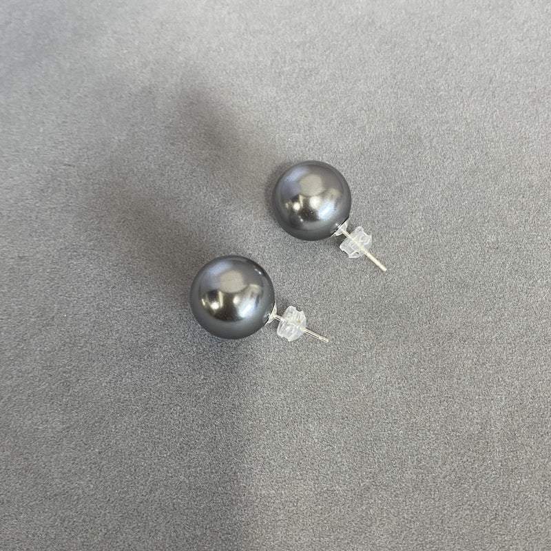 Circle Pearl Sterling Sier Ear Bright Earrings