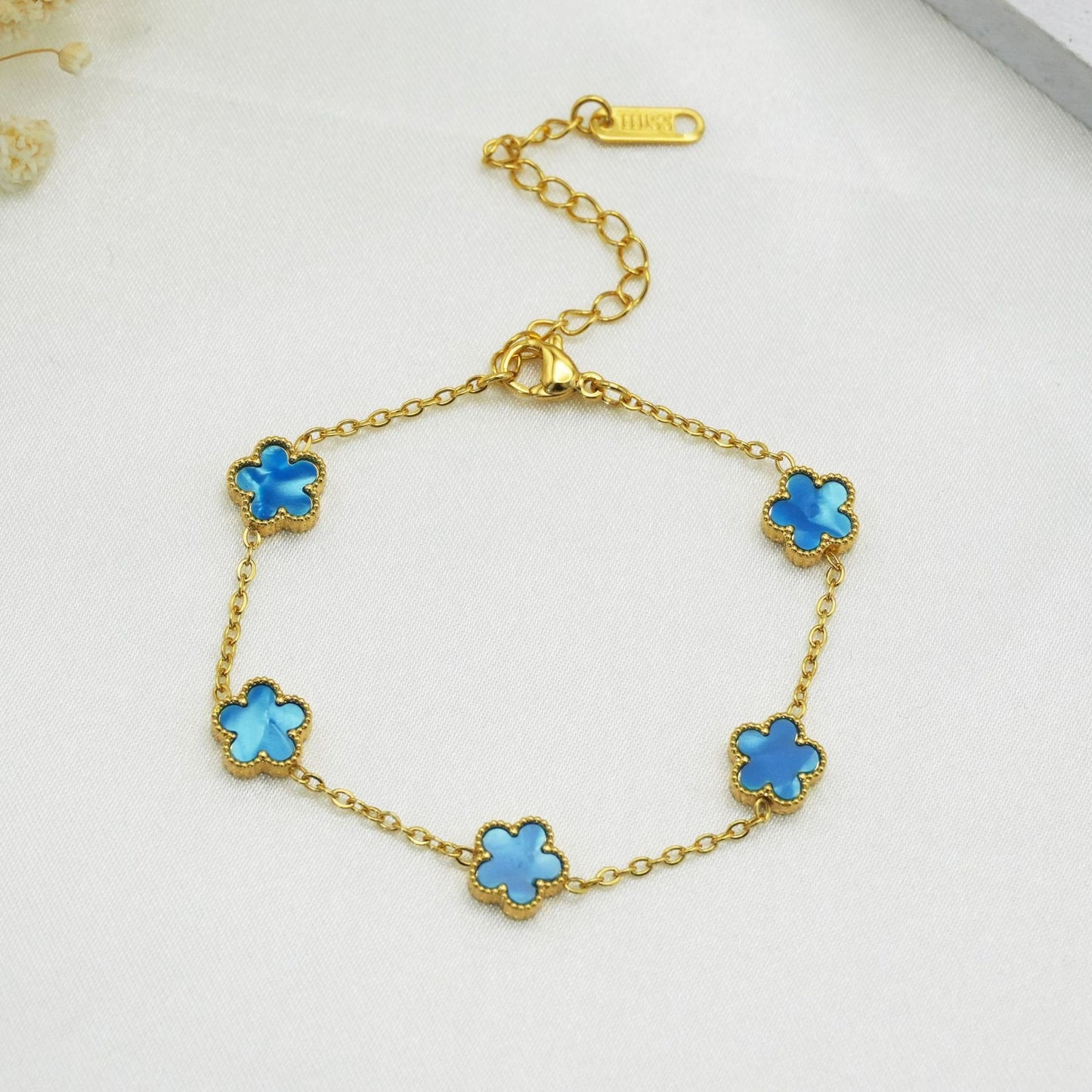 Steel Parthenocissus Grass Plum Blossom Colorful Fashionable Bracelets