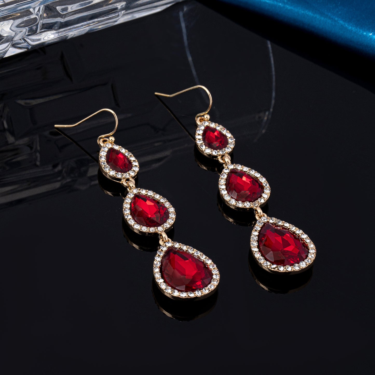 Tassel Full-jeweled Korean Style Refined Rhinestone Earrings
