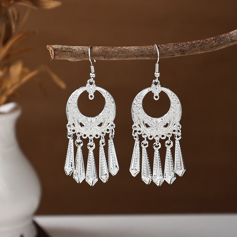 Women's Ethnic Style Imitation Miao Sier Colorful Earrings