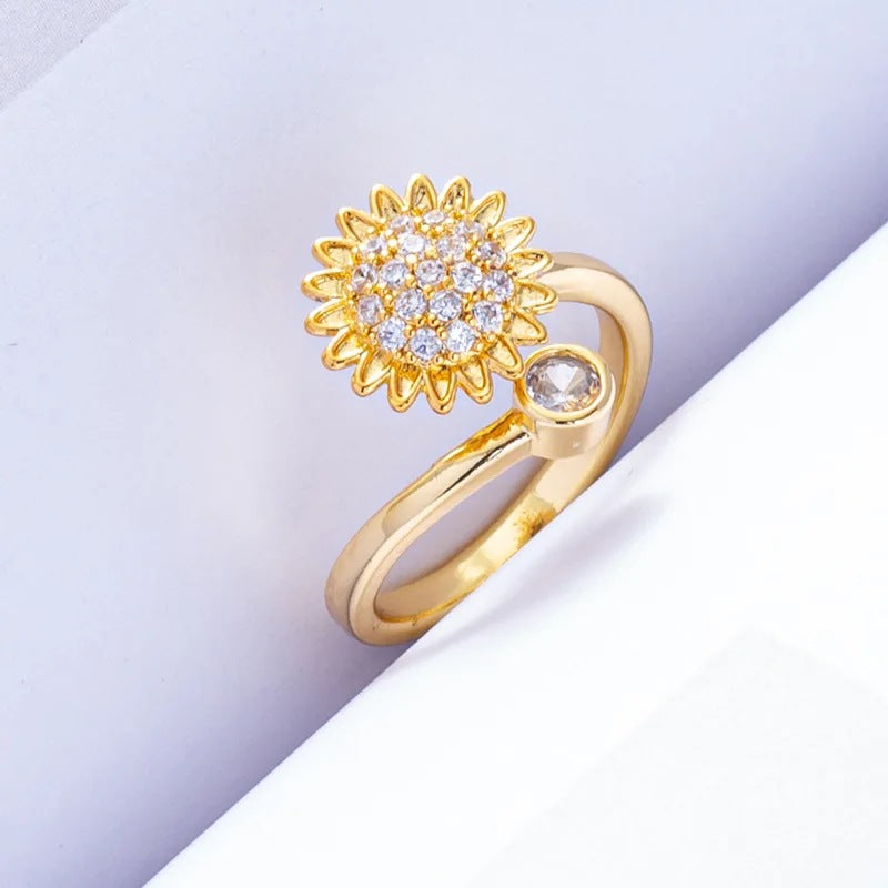 Women's Fashionable High-grade Accessories Opening Adjustable Spinning Minority Light Rings