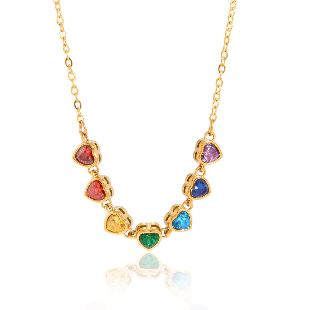 Holiday Titanium Steel Color Zircon Light Luxury Minority Clavicle Necklace
