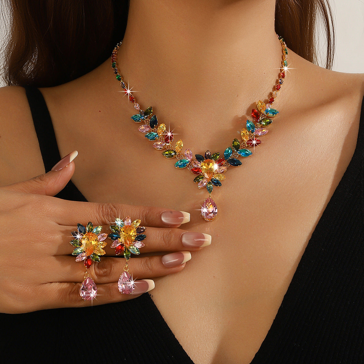 Luxury Light Elegant Zircon Bridal Classic Necklaces