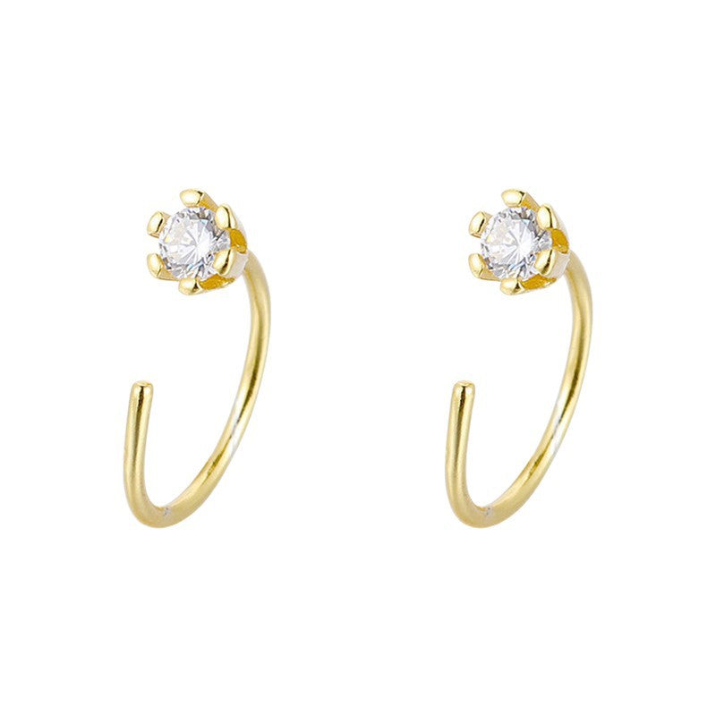 Women's Sier Fashionable Ear Hook Simple Graceful Earrings