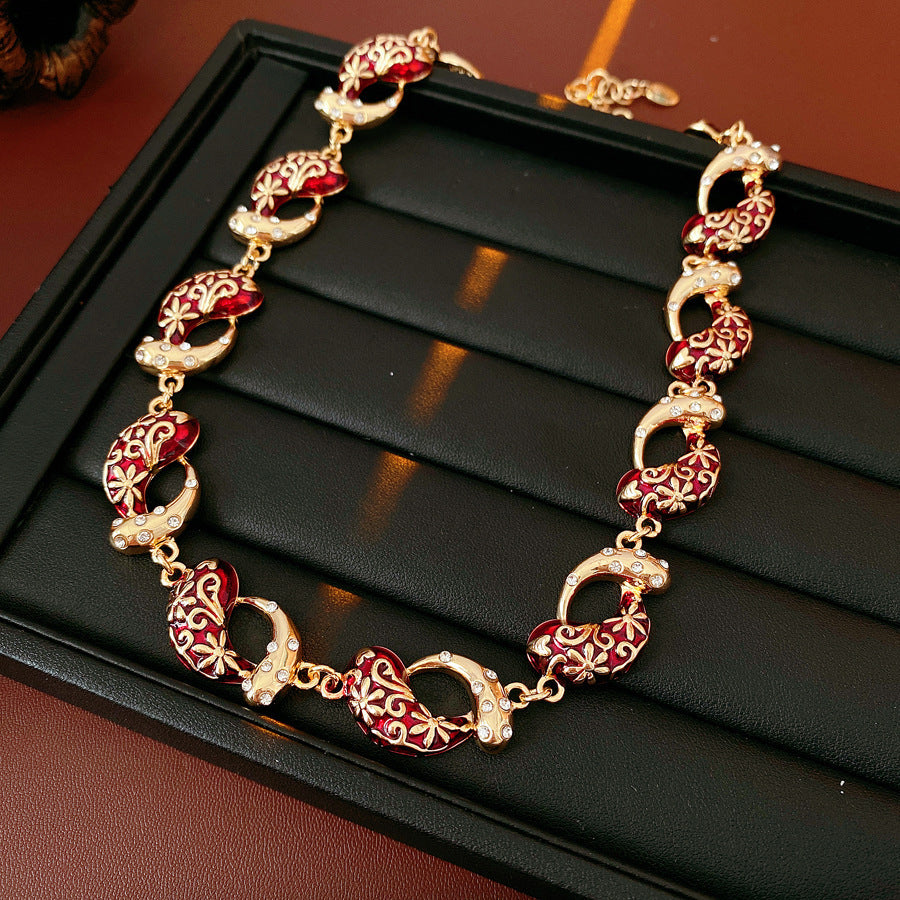 Women's Dripping Oval Tassel Exaggerated Personalized Sweater Chain Jewelry Set