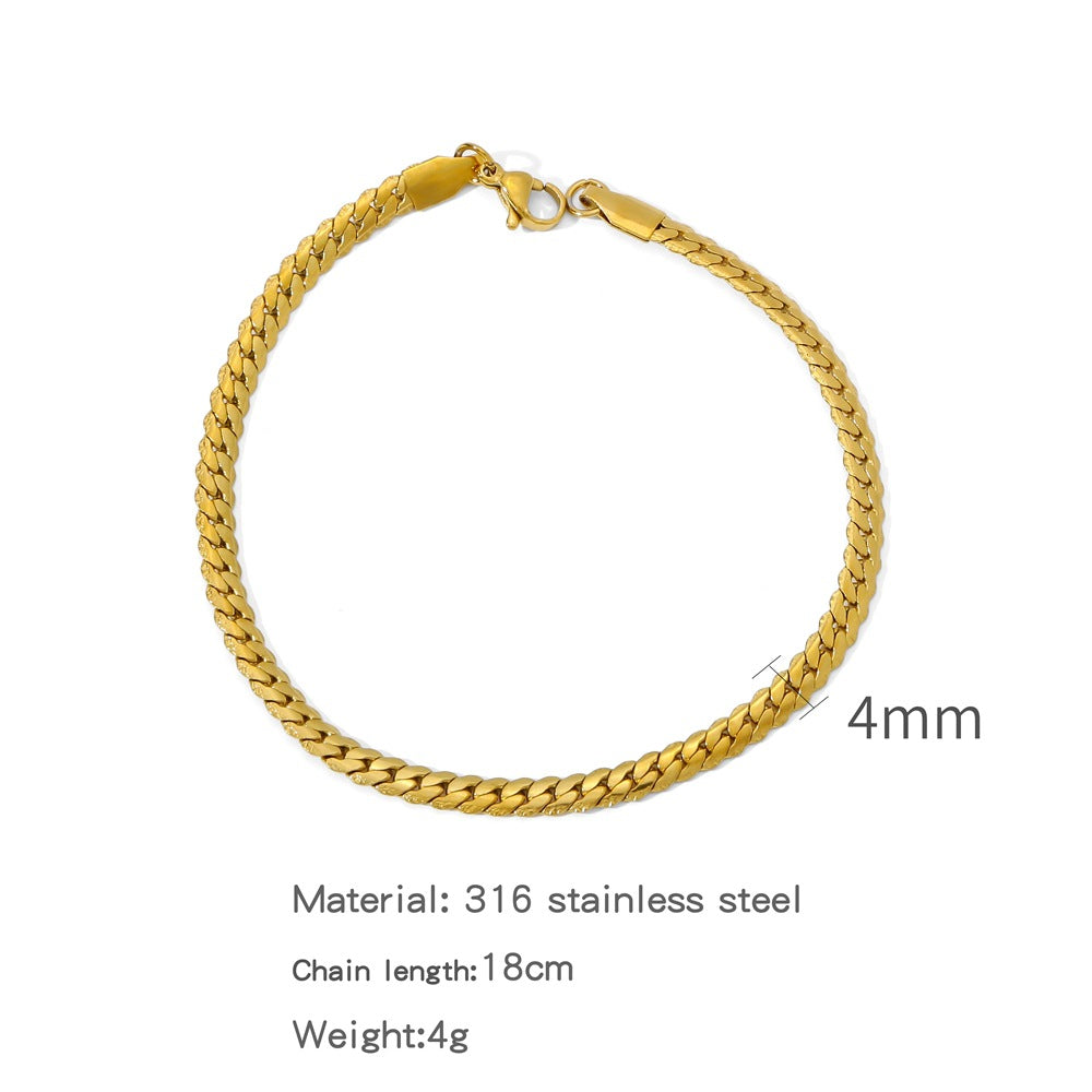 Encrypted Embossed Does Not Fade Niche Personality Electroplated Unisex Bracelet