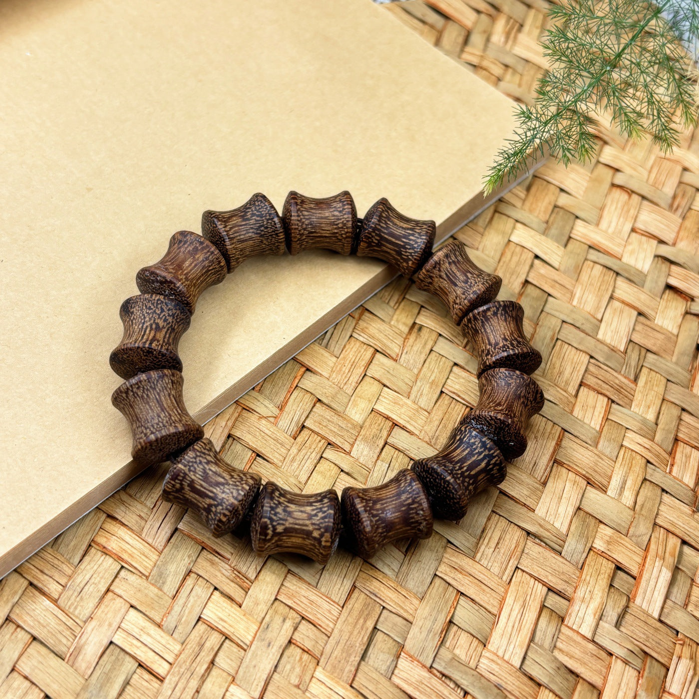 Women's & Men's Chinese Bai Eaglewood Small Door Frame Single Circle Crafts Buddha Bracelets