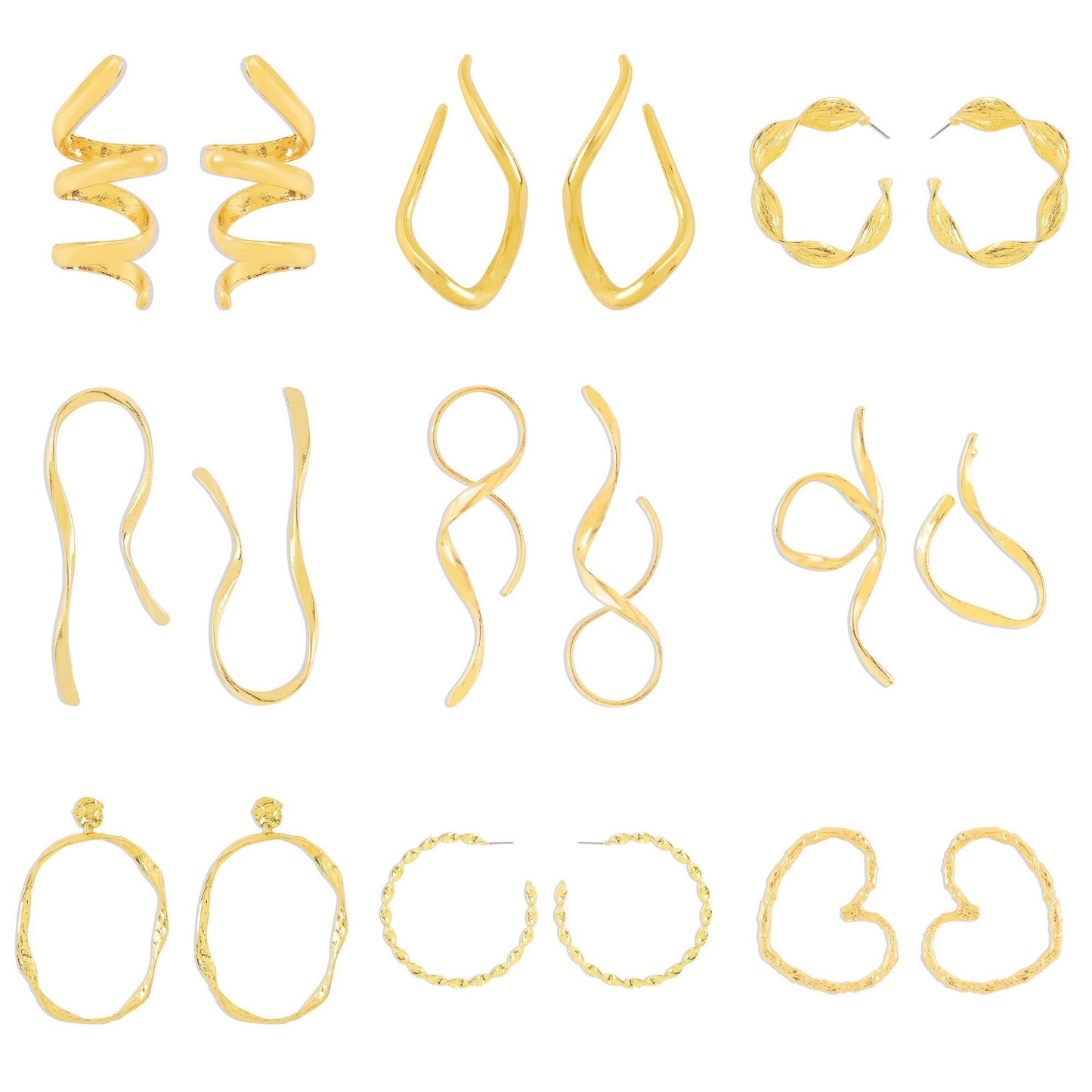 Women's Lines Metallic Asymmetric Geometric Ear Fashion Rings