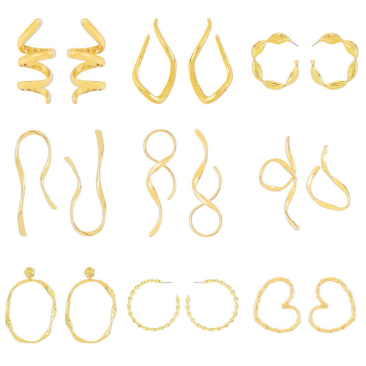 Women's Lines Metallic Asymmetric Geometric Ear Fashion Rings