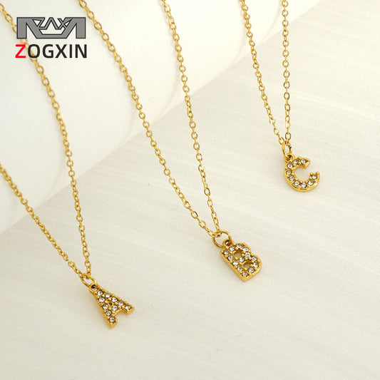 Women's Diamond Small Letter Simple Clavicle Chain Necklaces