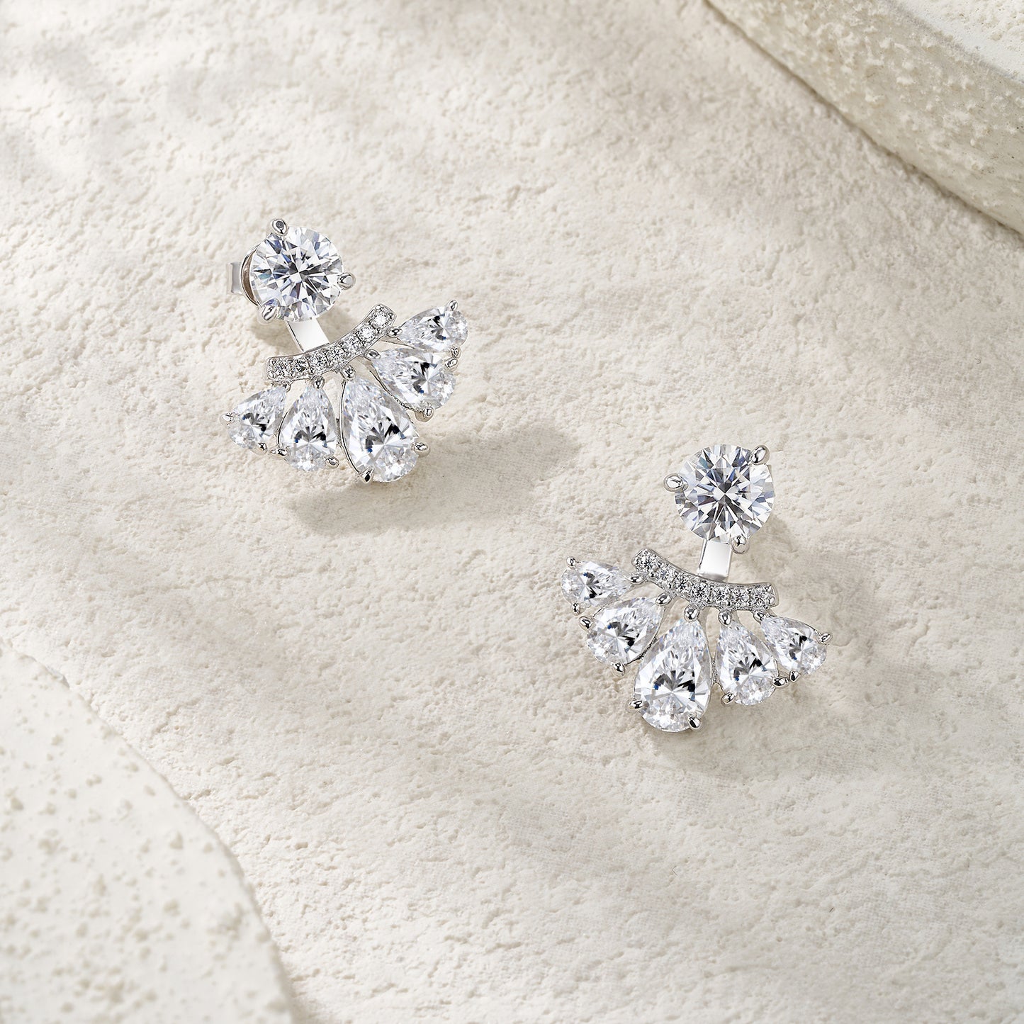 Women's Sterling Sier Simple Temperamental Exquisite Two Earrings