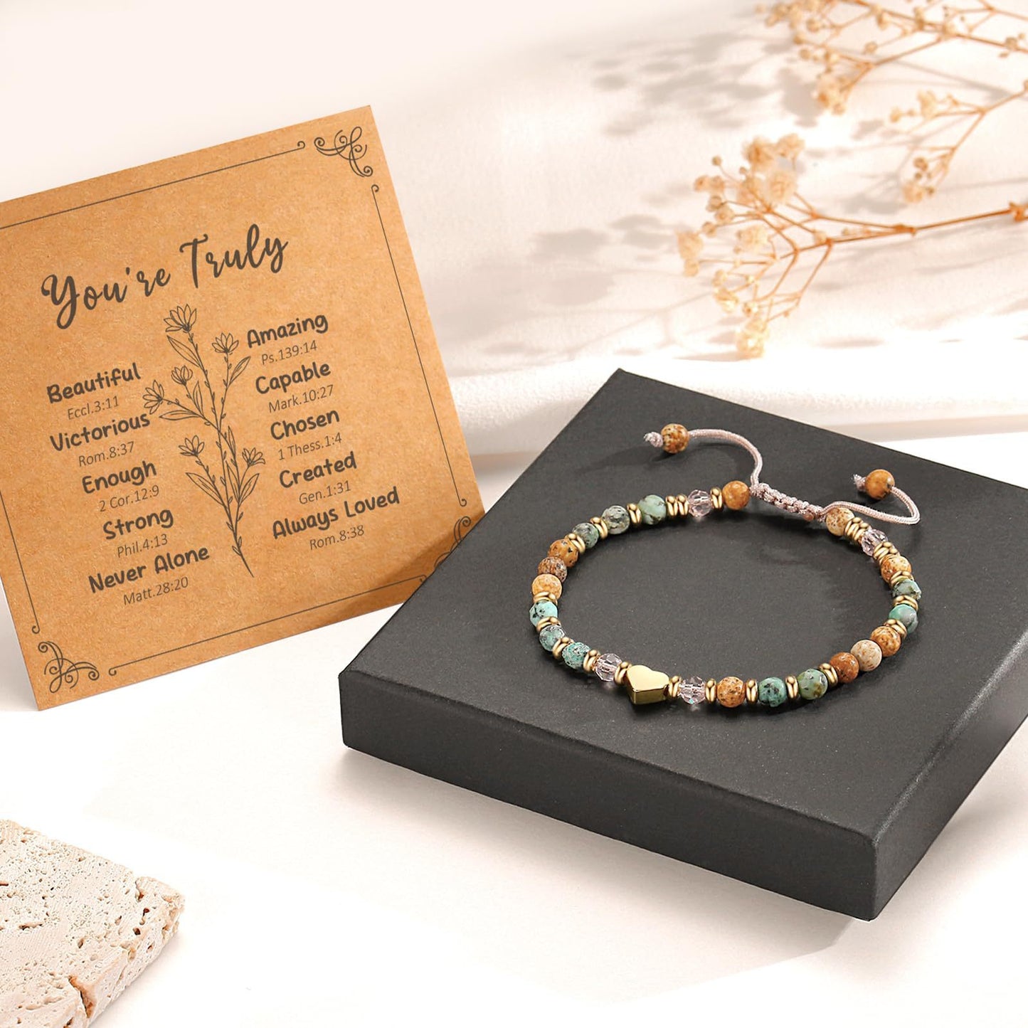 African Pine Heart Pink Crystal Golden Bracelets