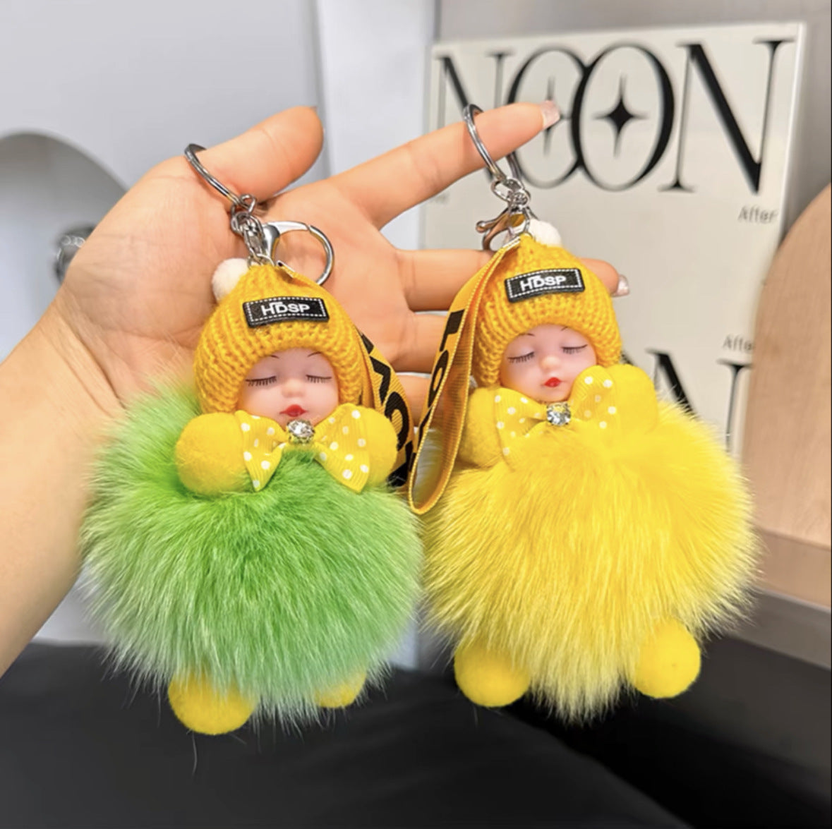 Fox Fur Doll Car Key Decoration Rings
