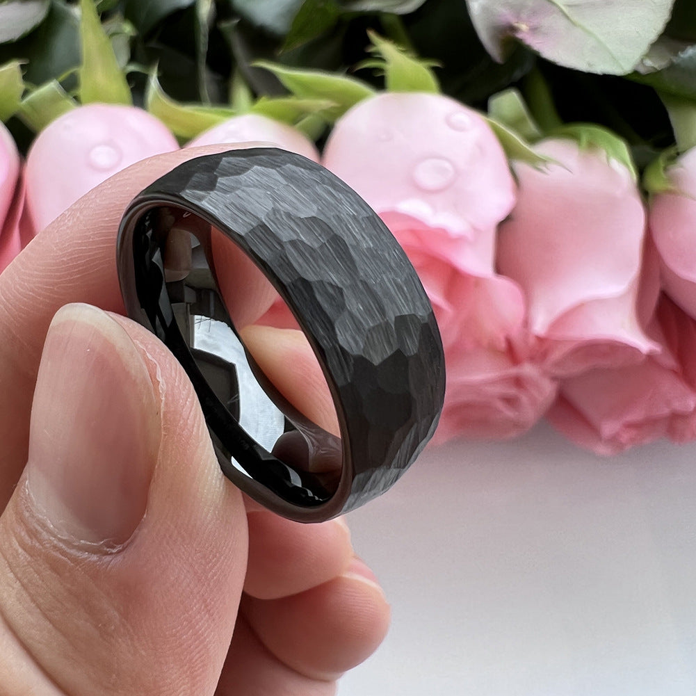 Steel Plated Black Arc Surface Beating High Rings