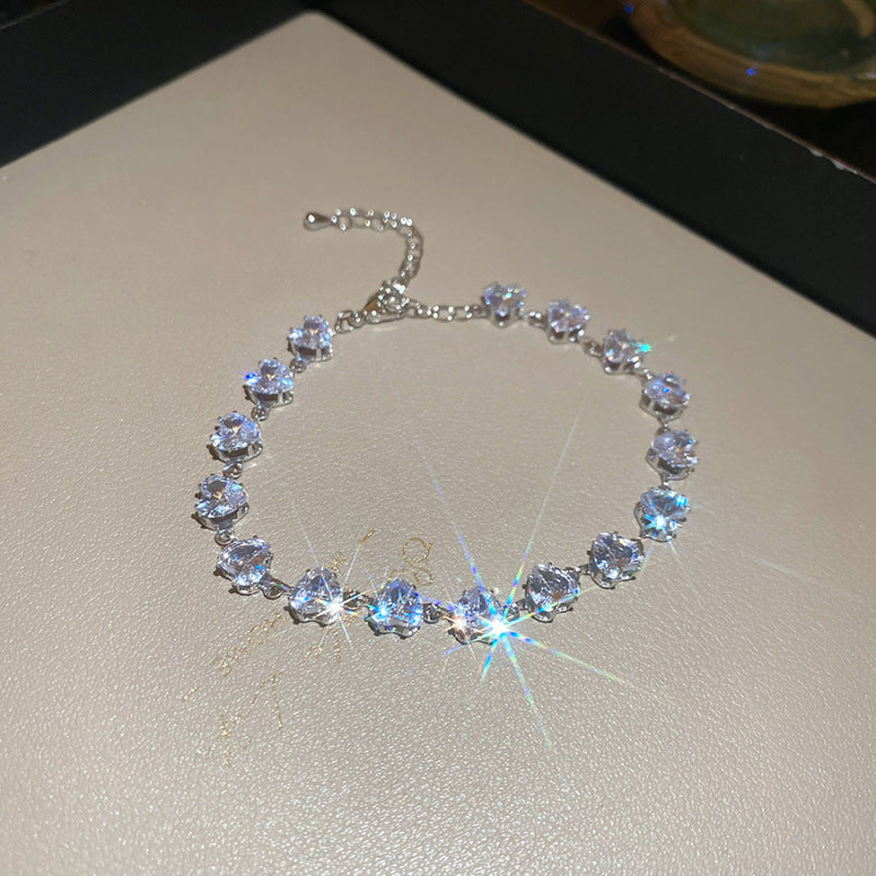 Women's Austrian Bright Gem Flower Light Luxury High-grade Court Style Fashion Bracelets