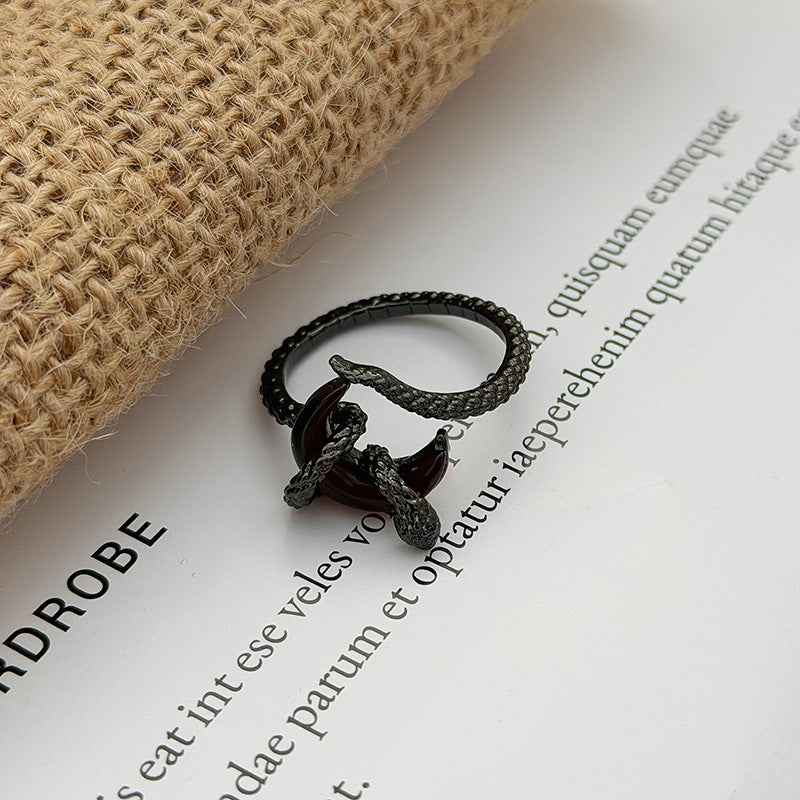 Love Heart Thorns Open Niche Trendy Cool Neutral Twin Index Ring