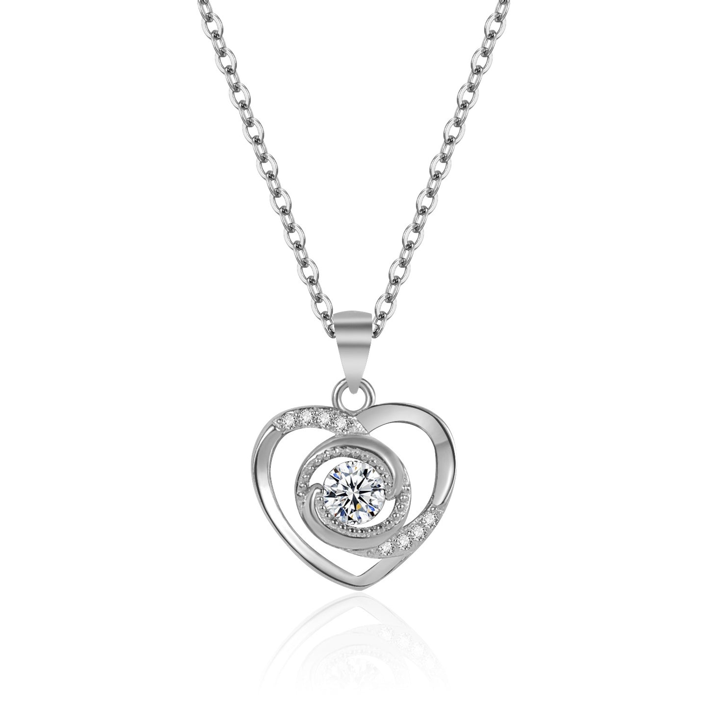Loving Heart In Sterling Sier Sweet Cool Hot Female Niche Necklace