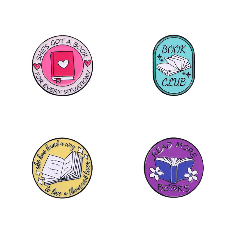 Oil Alloy Brooch Cartoon Cute English Schoolbag Shape Brooches