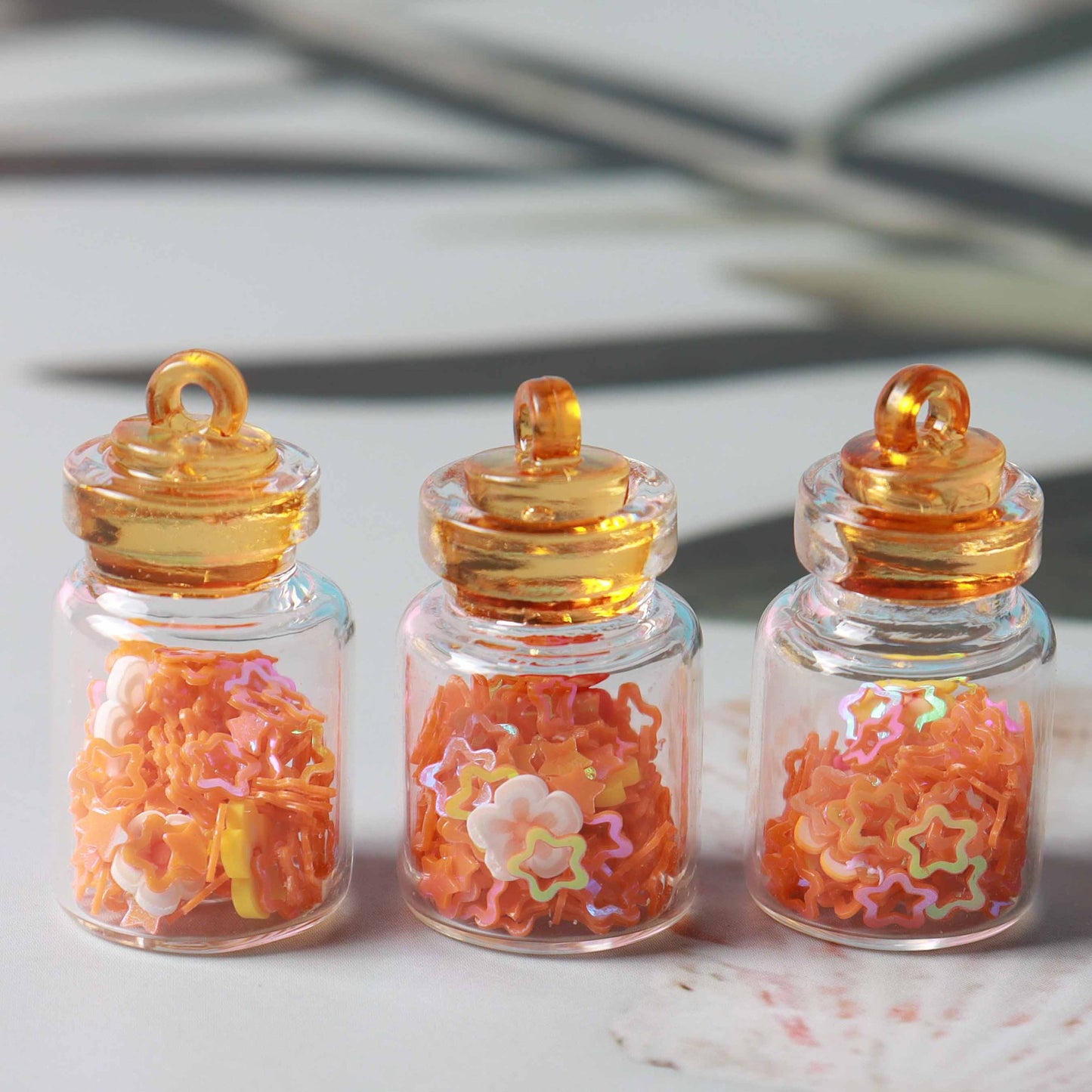Glass Star Sequins Drift Bottle Car Decorations Jewelry Accessories