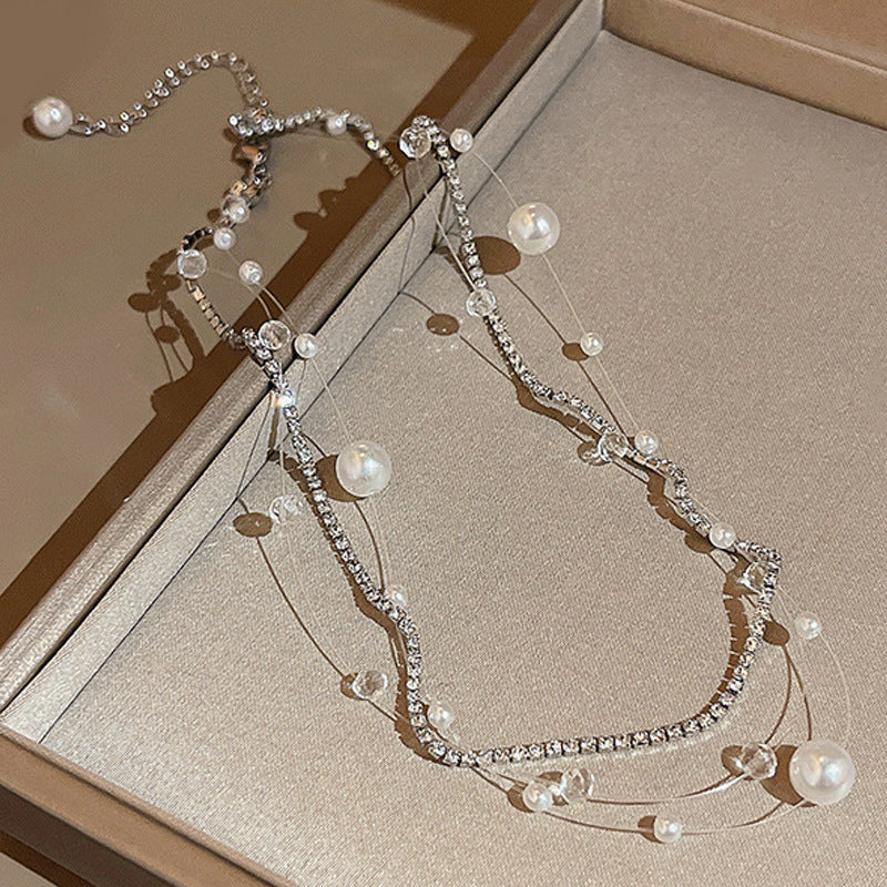 Women's Stitching Heart Clavicle Chain Light Luxury Necklaces