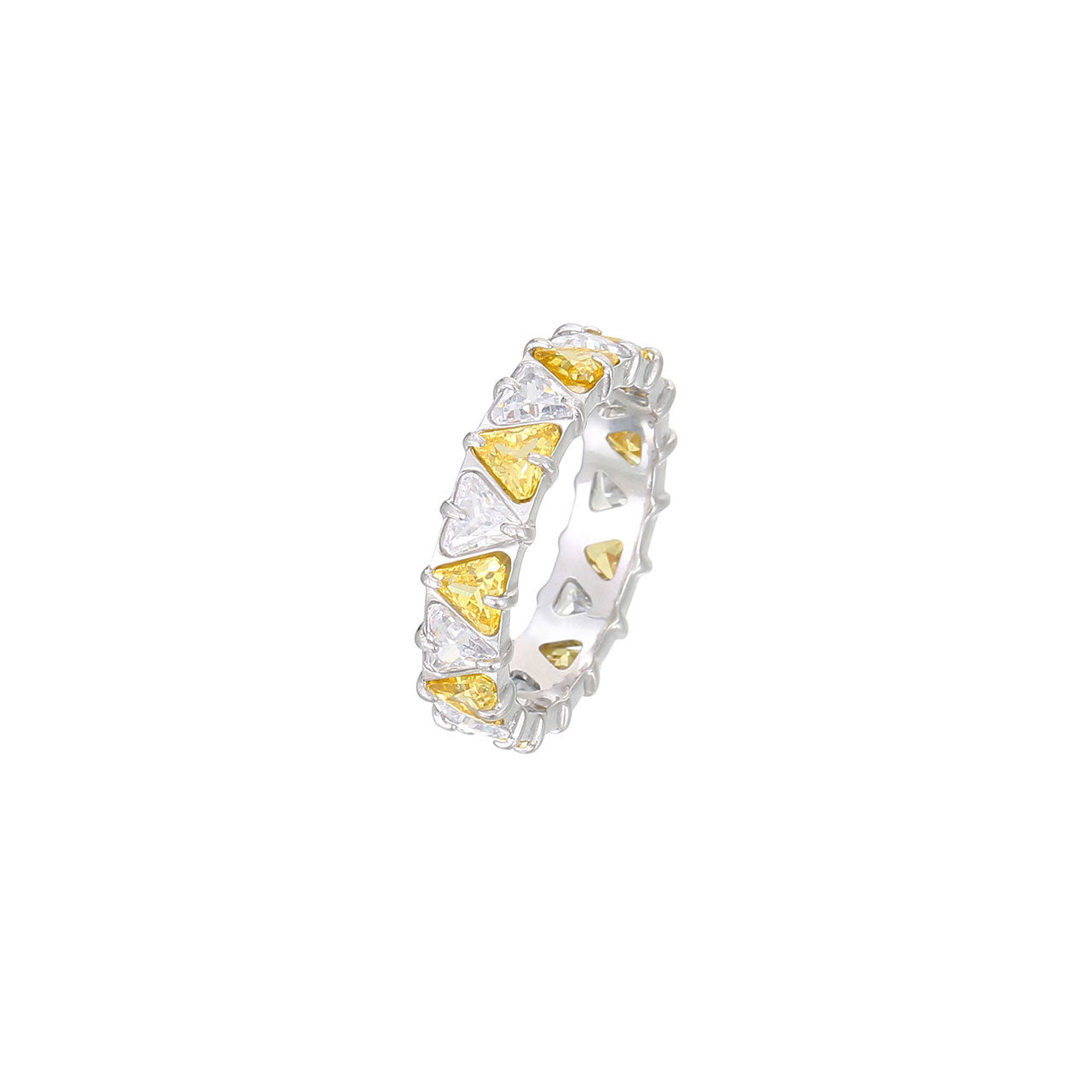 Gang Drill Color Zircon Female Diamond Heart-shaped Rings