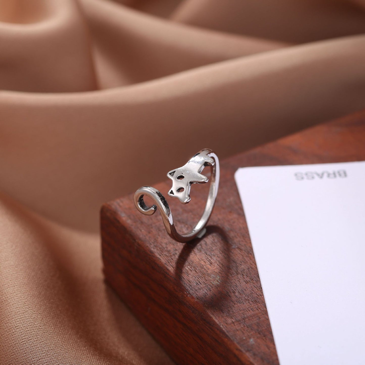Men's Retro Trendy Sier Open Single Lucky Rings
