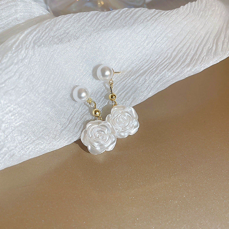 Pearl Flower Tassel Niche Temperament Atmosphere Affordable Earrings