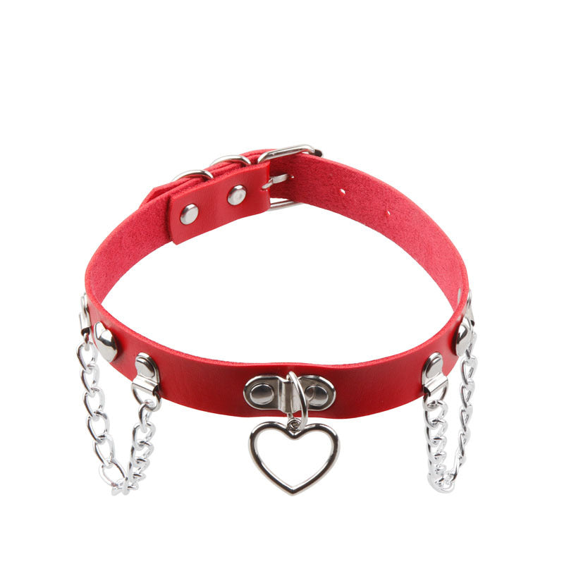 Wang Punk Chain Love Heart Fashion Street Shooting Collar