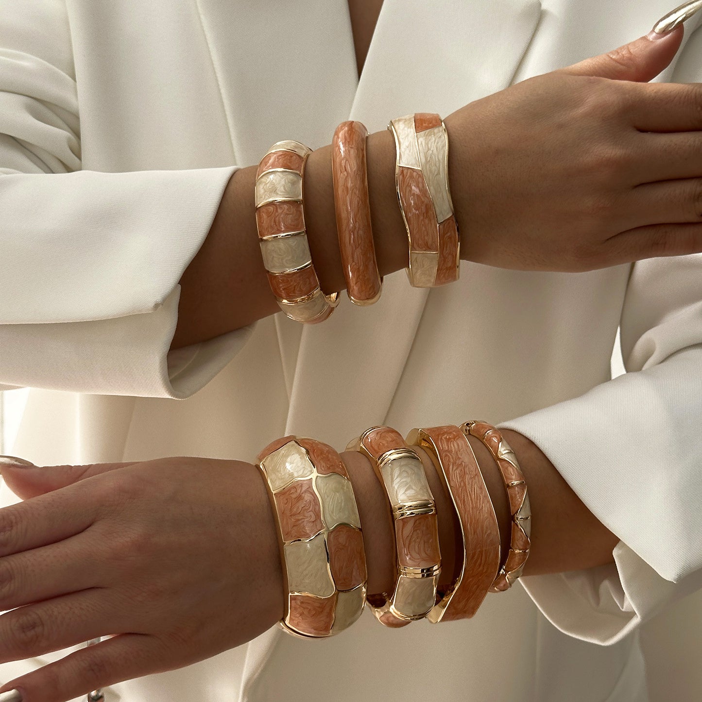 Stitching Enamel Glazed Light Luxury Exaggerated Vacation Style Bracelets